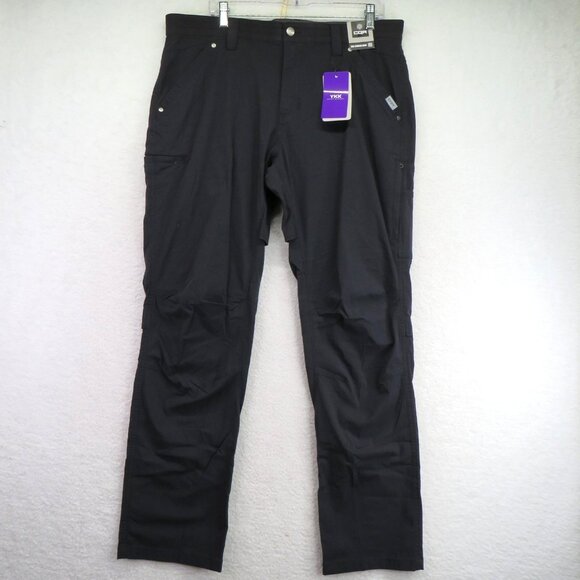 CQR Pants Mens 36x32 Black Tactical Cargo Stretch YKK Zipper Nylon Blend Outdoor - Picture 1 of 12